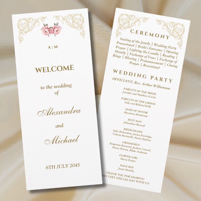 Ornate Floral Rococo Vintage Wedding Program (Creator Uploaded)