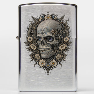 Ornate Floral Skull Victorian Gothic Art Nouveau  Zippo Lighter