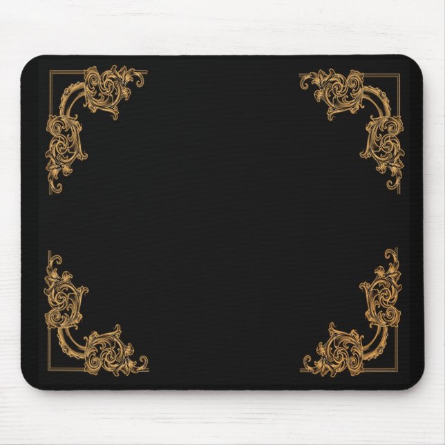 Ornate floral  swirl damask pattern mouse pad (Front)