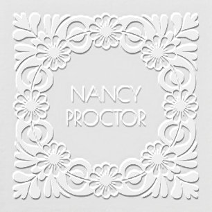 Ornate Floral & Swirling Leaf Square Embosser