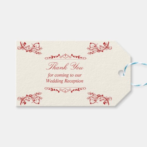 Ornate Floral Wedding Gift Tag