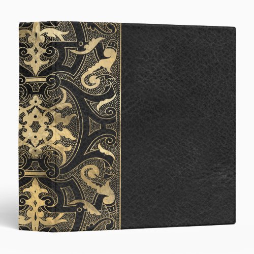 Ornate Flourish  Celtic Black and Gold Album 3 Ring Binder