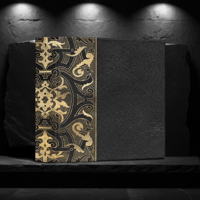 Ornate Flourish | Celtic Black and Gold Album 3 Ring Binder (Creator Uploaded)