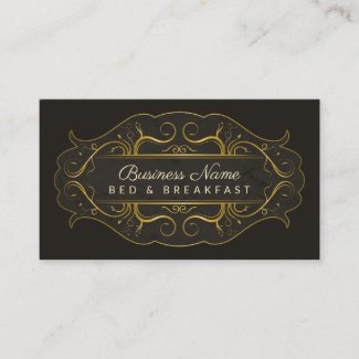 Ornate Flourish Signage Bed and Breakfast B&B Business Card