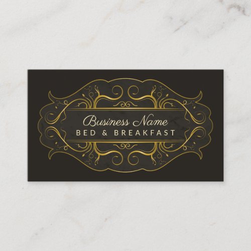 Ornate Flourish Signage Bed and Breakfast BB Business Card