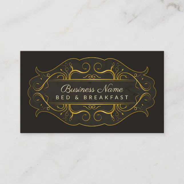 Ornate Flourish Signage Bed And Breakfast B&B Business Card | Zazzle