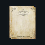 Ornate Flourish Vintage Style Business Letterhead<br><div class="desc">These letterheads are simple yet very stylish. They are easy to personalize and can be used for both personal or business purposes to ensure you give that wow factor to your notes and communications.</div>