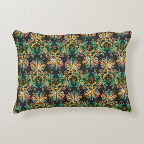 Ornate Flower Luxury Wallpaper Accent Pillow