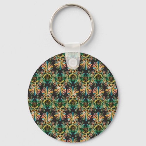 Ornate Flower Luxury Wallpaper Keychain