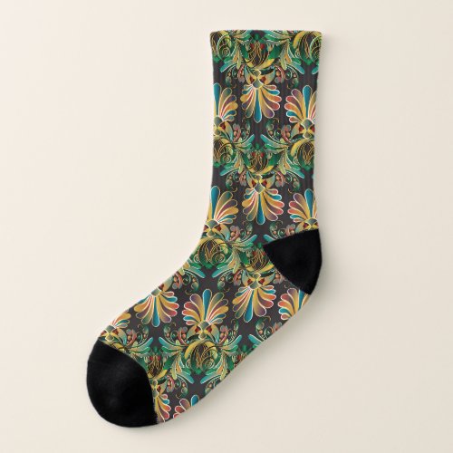 Ornate Flower Luxury Wallpaper Socks
