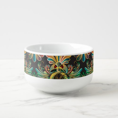 Ornate Flower Luxury Wallpaper Soup Mug