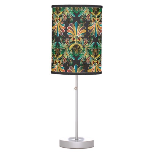 Ornate Flower Luxury Wallpaper Table Lamp