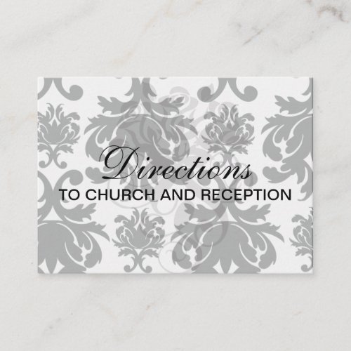 ornate formal black white damask business card templates