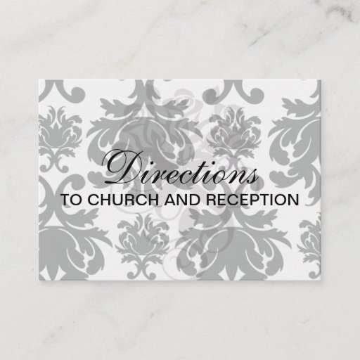 Customizable ornate formal black white damask business card templates