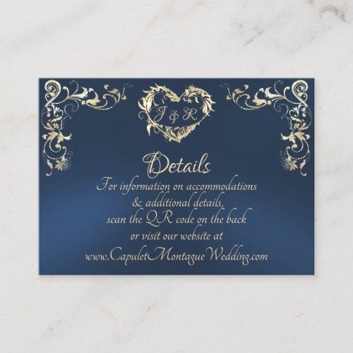 Ornate Frame &amp; Heart - Blue Enclosure Card
