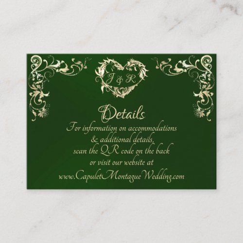 Ornate Frame &amp; Heart - Emerald Enclosure Card