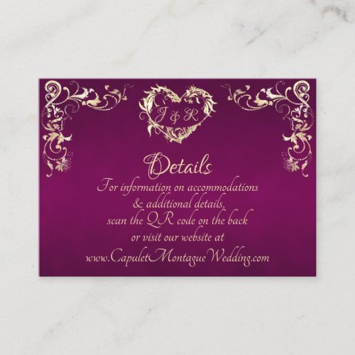 Ornate Frame &amp; Heart - Plum Enclosure Card