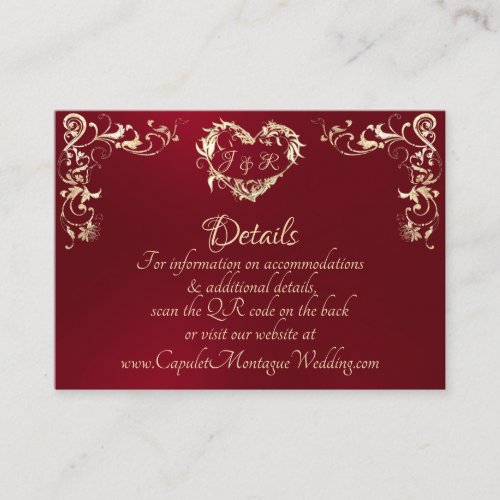 Ornate Frame &amp; Heart - Red Enclosure Card