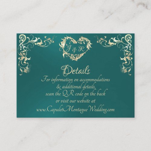 Ornate Frame &amp; Heart - Teal Enclosure Card