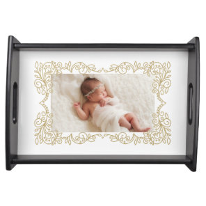 Ornate Frame in Gold Serving Tray