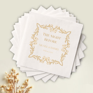 Ornate Frame The Night Before Wedding Foil Napkins