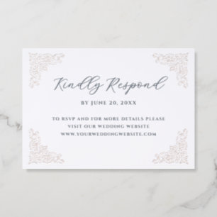 Ornate Frame Wedding Letterpress RSVP Card