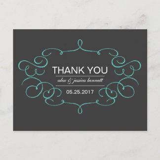 Ornate Frame Wedding Thank You Postcard