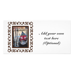 Ornate Framed Gondola in Venezia Card