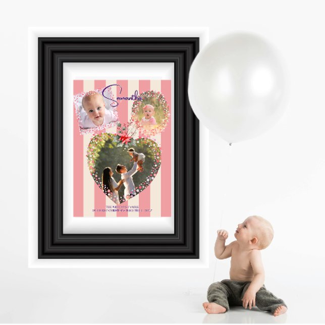 Ornate Frames 3 Photo Pink 1st Christmas Milestone Foam Board (Ornate Frames 3 Photo Pink 1st Christmas Milestone Foam Board Nursery Decor Family Keepsake Gift)