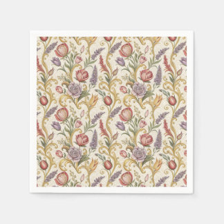 Ornate French Vintage Floral Scroll Pattern Art Napkins