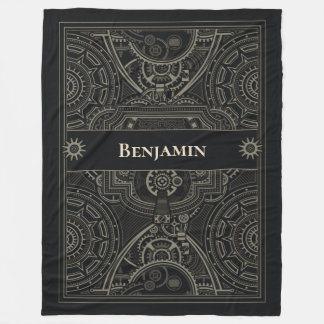 Ornate Gearhead Steampunk Fleece Blanket