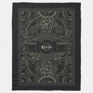 Ornate Gearhead Steampunk Fleece Blanket
