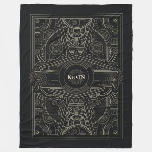 Ornate Gearhead Steampunk Fleece Blanket