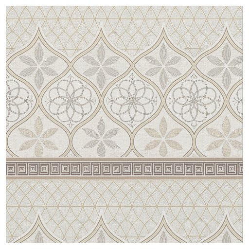 Ornate Geometric Floral Tile Pattern (2) Fabric