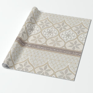 Ornate Geometric Floral Tile Pattern (2) Wrapping Paper