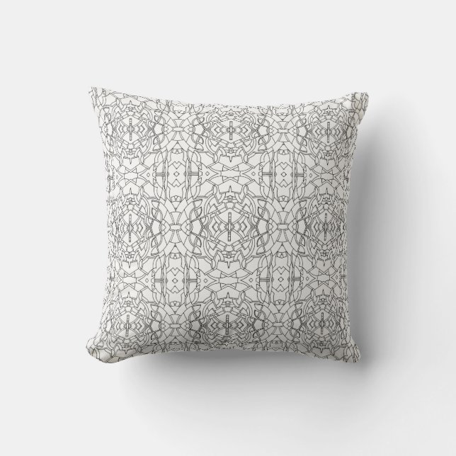 Ornate Geometric Pattern Throw Pillow (Front)