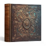 Ornate Gilded Brown Leather Book of Shadows 3 Ring Binder