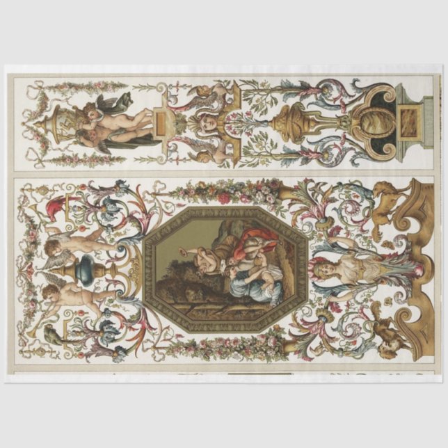 Ornate gold baroque decoupage paper (Front)