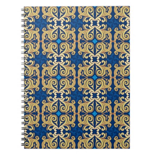 Ornate Gold Blue Classic Vintage Notebook