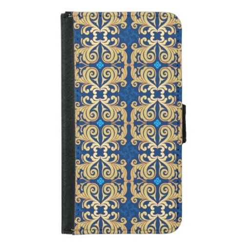Ornate Gold Blue Classic Vintage Samsung Galaxy S5 Wallet Case