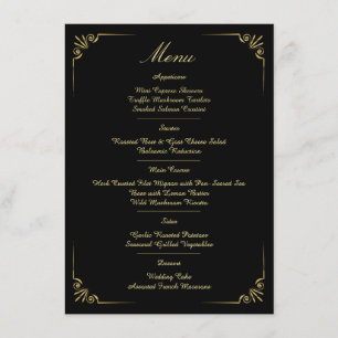Ornate Gold Border Classic minimalist Wedding Menu