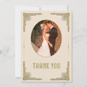 Ornate Gold Corners, Art Deco, Photo Thank You