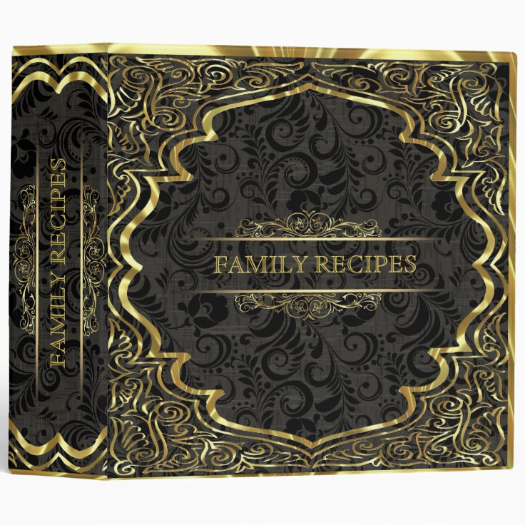 Ornate Gold & Embossed Frame Textured Background Binder Zazzle