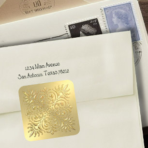 Ornate Gold Embossed Look Sticker