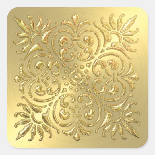 Ornate Gold Embossed Look Sticker