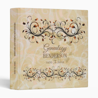 Ornate Gold Floral Genealogy Family Tree Binder