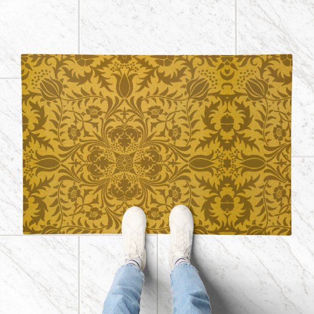 Ornate gold floral pattern with symmetrical doormat (Indoor)
