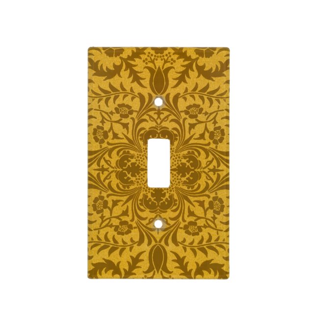 Ornate gold floral pattern with symmetrical light switch cover (Front)
