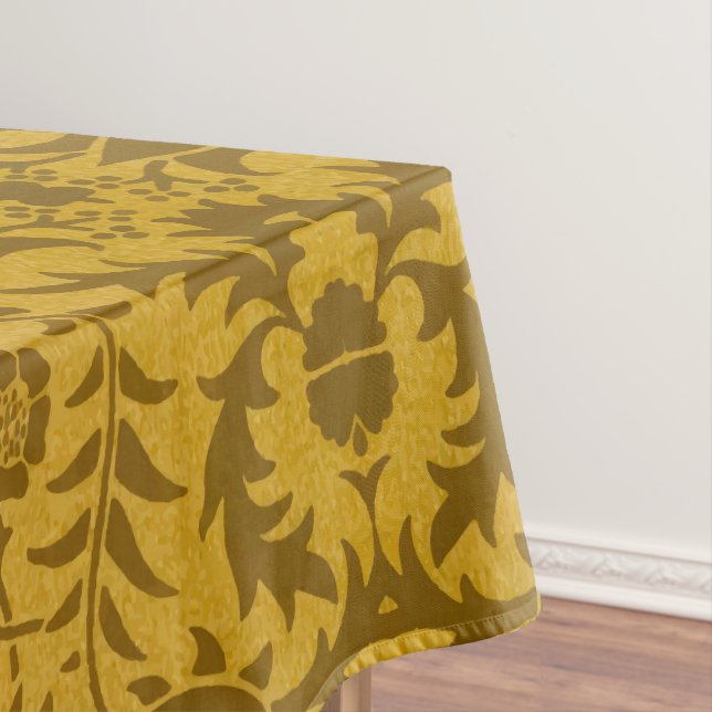 Ornate gold floral pattern with symmetrical tablecloth (In Situ)
