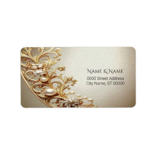 Ornate Gold Flourish Address Label